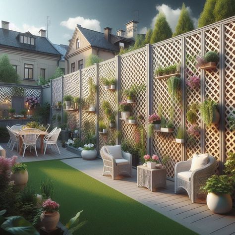 17 Lattice Fence Ideas To Spruce Up Your Yard: From Privacy To Pure Enchantment - My Besuited Home Lattice Fence Panels Outdoor Privacy, Lattice Fence Ideas Yard Privacy, Privacy Lattice Fence Ideas, Garden Lattice, Lattice Fence Ideas, Lattice Privacy Fence, Lattice Fence Panels, Garden Ideas Budget Backyard, Lattice Privacy Screen