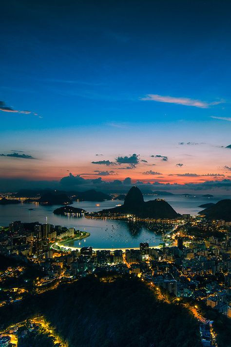 Guanabara Bay Rio de Janeiro Brazil [500x750] Brazil Vacation, Brazil Carnival, City At Night, Brazil Travel, Destination Voyage, Places Around The World, Aerial View, City Lights, Travel Dreams