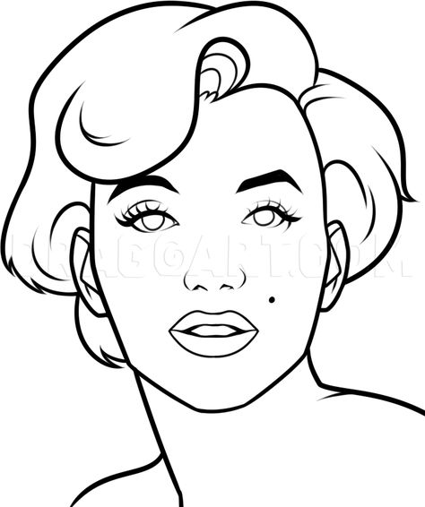 Marilyn Monroe Drawing Easy, Draw Marilyn Monroe, Monroe Drawing, Marilyn Monroe Drawing, Pop Art Marilyn, Marilyn Monroe Painting, Marilyn Monroe Artwork, Superhero Coloring Pages, Cartoon Drawings Of People