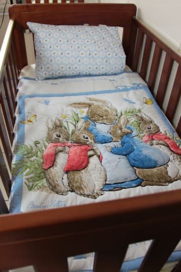 33 Perfect Gifts For Book-Loving Babies Rabbit Quilt, Beatrix Potter Nursery, Beatrice Potter, Rabbit Fabric, Peter Rabbit Nursery, Peter Rabbit And Friends, Rabbit Pillow, Rabbit Nursery, Blue Peter