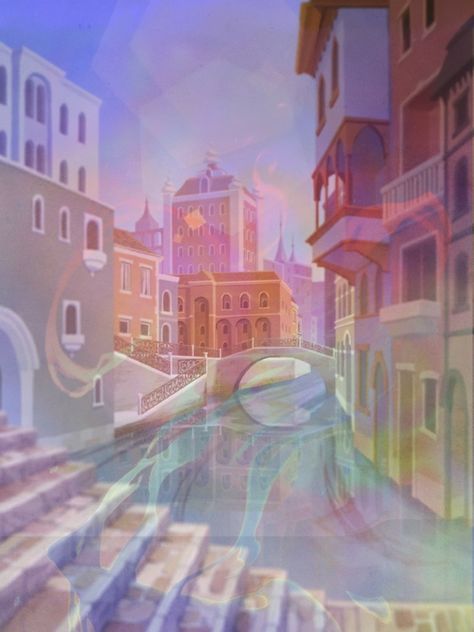 The Arcana Backgrounds, Backgrounds Heart, Heart City, Venice Painting, The Arcana, Picture Boards, Pretty Drawings, Beating Heart, Fantasy Places