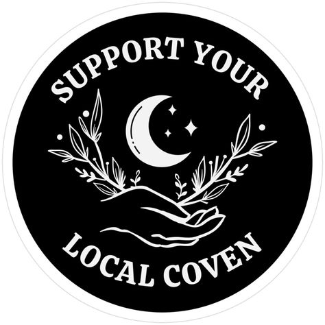 Decorate laptops, Hydro Flasks, cars and more with removable kiss-cut, vinyl decal stickers. Glossy, matte, and transparent options in various sizes. Super durable and water-resistant. Support Your Local Coven, Witch Aesthetic Support Your Local Coven, Witch Coven, Product Branding, Aesthetic Sticker, Branding Inspo, Witch Aesthetic, Aesthetic Stickers, Coven, Science Fiction