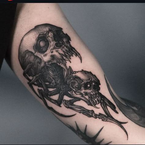 Gothic Bicep Tattoo, Creepy Forarm Tattoos, Horror Blackwork Tattoo, Black And Grey Spooky Tattoo, Black And White Horror Sleeve Tattoo, Occult Aesthetic, Aesthetic Sketches, Tattoo 2024, Self Love Tattoo