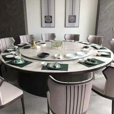 Big Round Table, Marble Dinning Table, Latest Dining Table Designs, Round Dining Table Decor, Latest Dining Table, Large Round Dining Table, Space Saving Dining Table, Round Wooden Dining Table, Dining Room Furniture Design