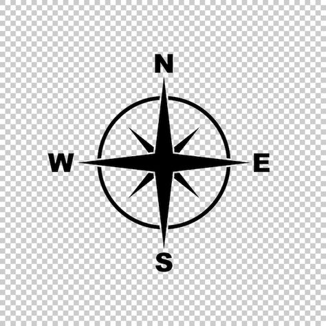 Compass Symbol, Compass Tattoo, Compass, Peace Symbol, Premium Vector, Simple Style, Transparent Background