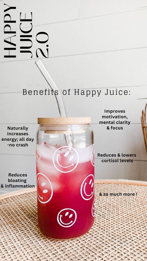 Amare Happy Juice Benefits, Amare Happy Juice, Happy Juice Amare, Glow Challenge, Gut Health Plexus, Juice Ideas, Reduce Cortisol, Amare Global, Happy Juice