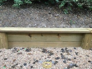 Curved Wood Retaining Wall, Diy Wood Retaining Wall, Diy Small Retaining Wall, Wooden Retaining Wall Ideas, Wood Retaining Wall Ideas, Small Retaining Wall Ideas, Backyard Turf, Wooden Retaining Wall, Retirement Cottage