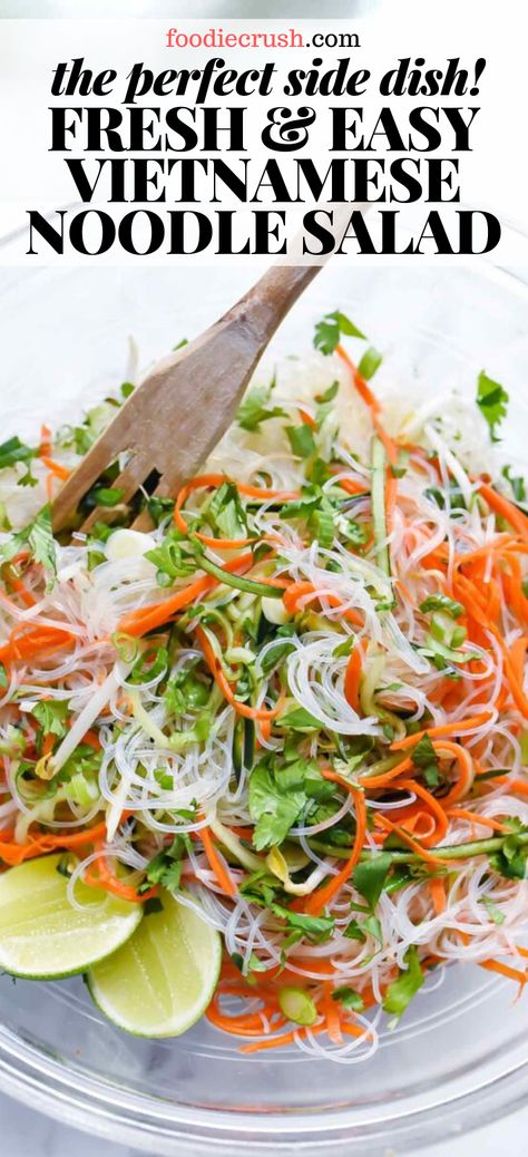 Rice Vinegar Dressing, Vietnamese Noodle Salad, Vermicelli Salad, Vermicelli Recipes, Asian Noodle Salad, Vietnamese Rice, Rice Noodle Salad, Vietnamese Noodles, Noodle Salad Recipes