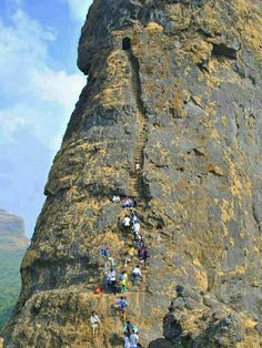 Harihar fort / Harshagad is a fort located 40 km from Nashik City, 48 km from Igatpuri, 40 km from Ghoti in Nashik district, of Maharashtra. It is an important fort in Nashik district, and was constructed to look upon the trade route through Gonda Ghat. It receives many visitors because of its peculiar rock-cut steps.There are no good structures left on the fort except for a storage house with a small entrance. There is a series of rock-cut water cisterns in the centre of the fort. It takes abou Harihar Fort, Nashik City, Kangra Fort, Rajgad Fort, Gwalior Fort Night View, Chitradurga Fort, Lohagad Fort, India Travel Places, Small Entrance