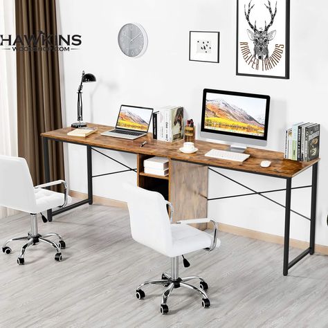 2 person desk home office