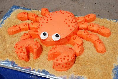 crab birthday cake | ... we were partying at the beach i decided to make a crab birthday cake Crab Birthday Cakes, Crab Party, Beach Birthday Party, Crab Cake, Shaped Cake, Sea Birthday Party, Beach Birthday, Sea Birthday, Frozen Disney