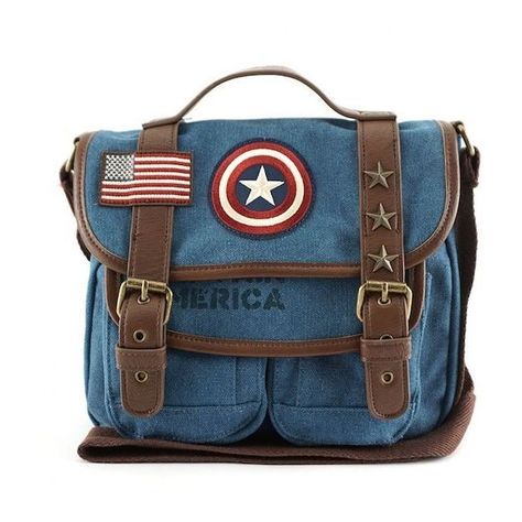 Captain America Canvas, Marvel Jewelry, Marvel Fashion, Marvel Gifts, Marvel Clothes, Marvel Merchandise, Casual Cosplay, Marvel Captain America, Canvas Messenger Bag