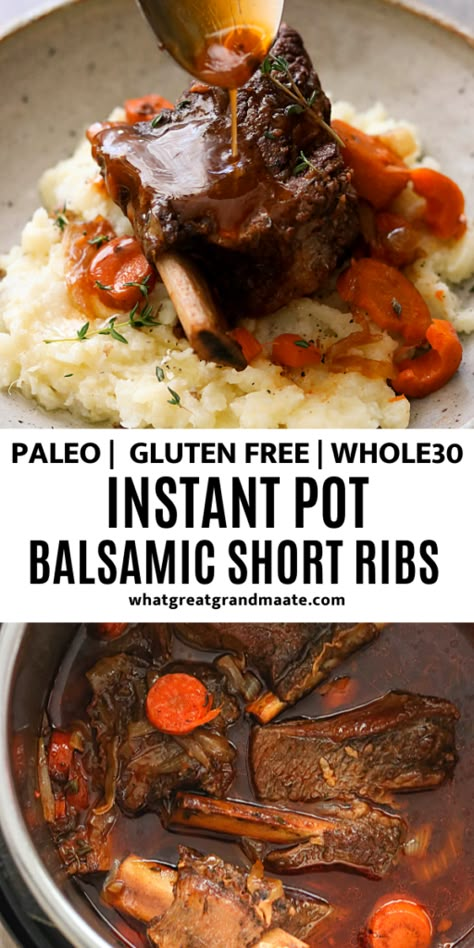 Balsamic Short Ribs, Paleo Short Ribs, Cooking Short Ribs, Braised Short Ribs Recipe, Asian Beef, Short Ribs Recipe, Diner Recept, Braised Short Ribs, Matthew Macfadyen