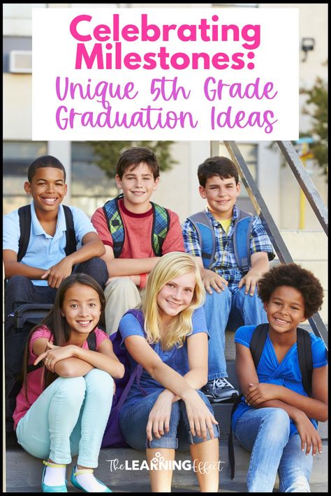 Explore creative 5th grade graduation ideas that make the day special and memorable! From fun themes like "Adventure Awaits" and "Reach for the Stars" to personalized touches like Snapshot Poems, find inspiration to celebrate this important milestone in style. Plus, get a playlist of kid-friendly songs perfect for the ceremony. Make your graduation event unforgettable with these unique and engaging ideas. Fifth Grade Graduation Party Ideas, Year 6 Graduation, 5th Grade Moving Up Ceremony Ideas, Fifth Grade Graduation Themes, Grade 5 Graduation Ideas, 6th Grade Graduation, 5th Grade Graduation Themes, 5th Grade Graduation Party Ideas, 5th Grade Celebration Ideas