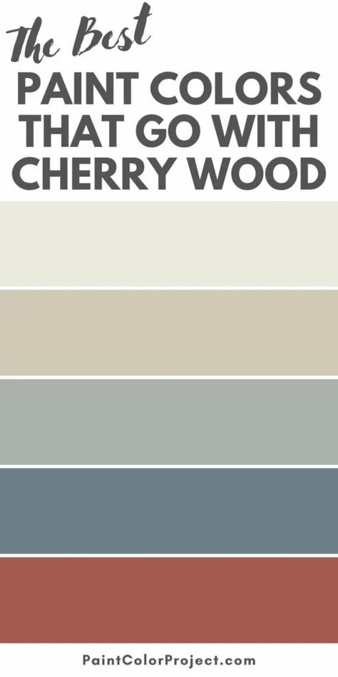 Find the perfect paint colors that go with cherry wood with my guide. I’ve got warm, cool, and neutral options that all enhance the natural beauty of cherry wood. Paint Colors That Complement Cherry Wood, Paint Colors That Go With Red Oak, Cherry Trim And Paint Colors, Paint Color For Cherry Cabinets, Sherwin Williams Paint Colors With Dark Wood Trim, What Paint Color Goes With Cherry Wood, Paint Colors For Cabin, Colors That Go With Cherry Wood, Cherry Wood Color Palette