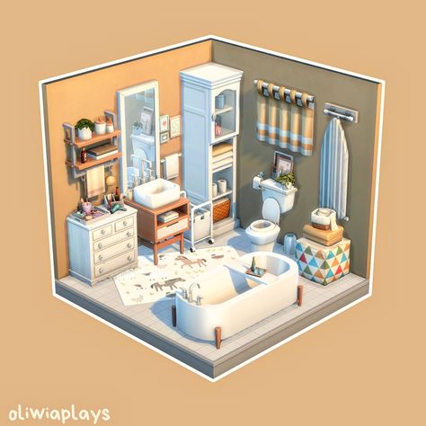 Sims 4 Room Ideas Bathroom, Sims Small Bathroom, Sims 4 No Cc Bathroom, Sims 4 Cute Bathroom, Sims 4 Bathroom Ideas Base Game, Sims 4 Bathroom Ideas, Sims Teenage Bedroom No Cc, Cluttered Bathroom, Sims Room