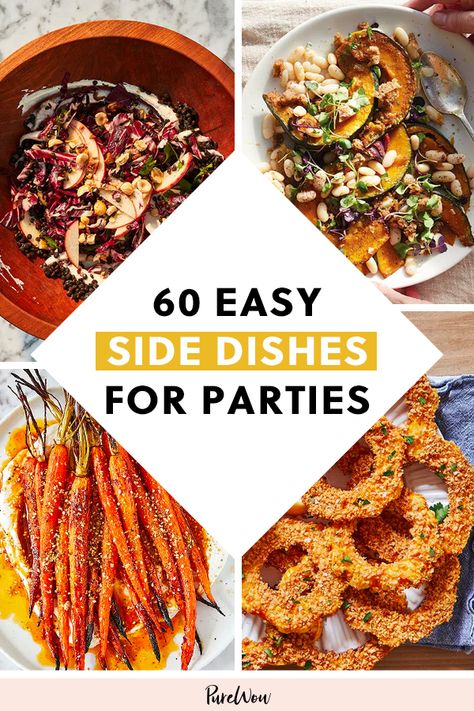 Here are 60 easy side dishes for parties that are impressive, exciting and will wow your guests at any gathering. cheese,cooking,dinner,easy,entertaining,fast,food,national,recipe,side-dish,vegetable Side Dishes For Parties, Dishes For Parties, Winter Side Dishes, Easy Side Dishes, Party Side Dishes, Easy Vegetable Side Dishes, Autumn Side Dishes, Vegetable Side Dishes Recipes, To Try