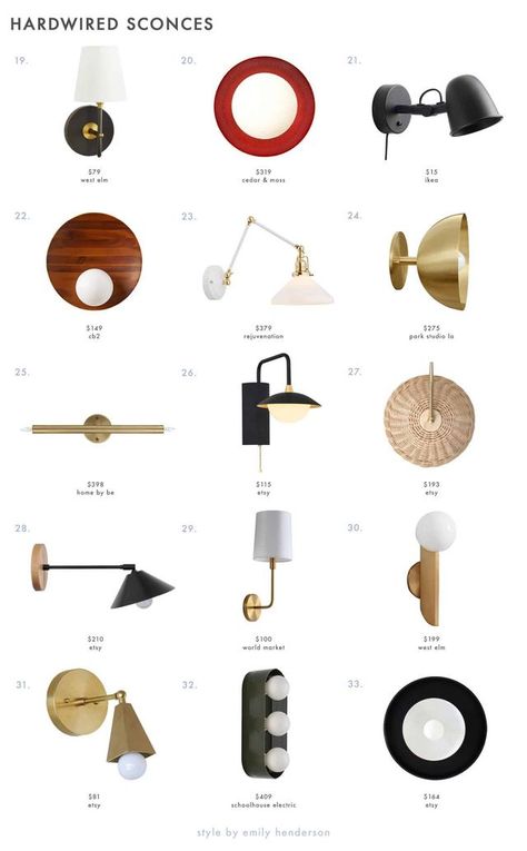 Design 101: How High To Hang Your Sconce in Every Room + 48 of Our Favorite Picks | Emily Henderson | Bloglovin’ Modern Mountain Interior, Black Sconces, Living Room Reveal, Sconces Living Room, Vintage Light Fixtures, Lighting Plan, Mid Century Modern Lighting, Design 101, Wall Sconces Bedroom