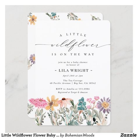 Wildflower Birthday Party, Love Is In Bloom, Flower Birthday Invitations, Flower Baby Shower, Bridal Shower Inspo, Wildflower Baby Shower, Bridal Shower Flowers, Flower Birthday, Floral Baby Shower Invitations