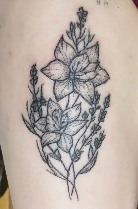 Shaded Stick And Poke Tattoo, Stick And Poke Shading Tattoo, Shaded Stick And Poke, Flower Stick And Poke Tattoo, Large Stick And Poke Tattoo, Stick And Poke Flower, Flower Stick And Poke, Inner Tattoo, Stick And Poke Tattoo