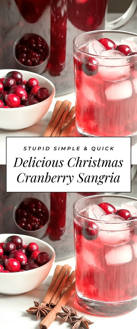 Image for Delicious Christmas Cranberry Sangria Bar Drink Recipes, Cranberry Sangria, Clematis Varieties, Holiday Sangria, Christmas Cranberry, Sparkling Cider, Ingredient Substitutions, Charming Christmas, Dried Cherries