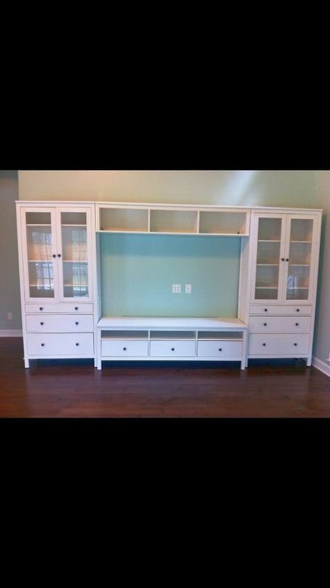 Hemnes Entertainment Center, Entertainment Center Design, Furniture Ikea, Side Units, Diy Entertainment, Ikea Hemnes, Diy Entertainment Center, Trendy Living Rooms, Iphone Camera