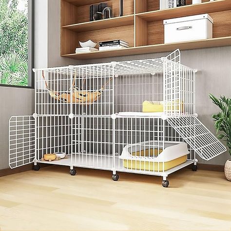 Amazon.com : Cat Cages - Cat Enclosure for Indoor Cats, Can Move Detachable Does Not Occupy Space Cat Kennels for 1-2 Cats Pet Cage (Size : 111x49x76) : Pet Supplies Cat Kennel, Cat Cage, Cat Cages, 2 Cats, Cats Pet, Cat Enclosure, Indoor Cats, Pet Cage, Space Cat