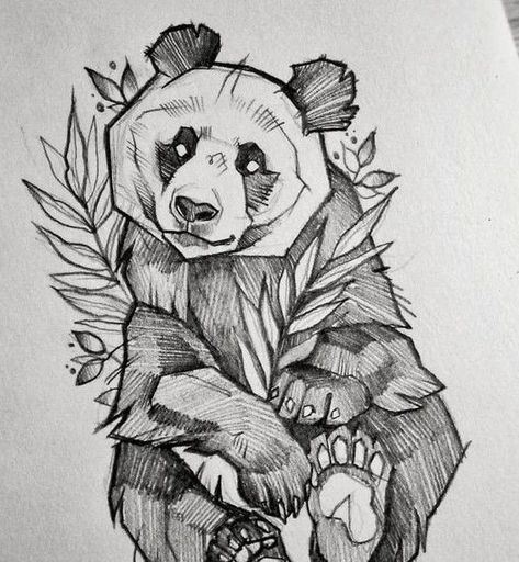 Panda Sketch, Tier Tattoo, Panda Tattoo, Panda Drawing, Animal Drawings Sketches, Panda Art, Arte Sketchbook, Amazing Drawings, Pencil Art Drawings