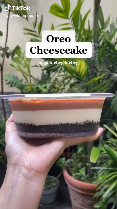 Dessert Box Oreo, Disert Box Oreo, Dessert Box Recipes, Oreo Dessert Cup, Resep Cheesecake, Puding Oreo, Resep Dessert, Kuih Lapis, Masakan Malaysia