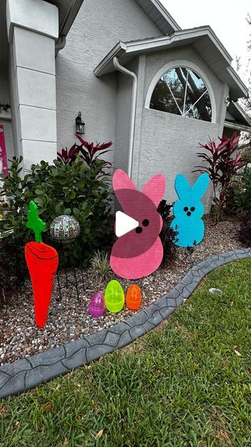 K a r e n    G o v e r n a l e on Instagram: "🐰🌸 Getting ready for Easter with these adorable DIY decorations for my yard! 🐣✨ Made from Styrofoam, craft foam, acrylic paint, polyurethane with glitter, and PVC pipes. They’re easy to make and add a touch of whimsy to any outdoor space. Who else is excited for Easter? 🎉 #DIY #EasterDecor #CraftingFun ⁣
.⁣
.⁣
.⁣
.⁣
.⁣
#easter #bunny #cutebunny #bunnydiy #bunnyrabbit #styrofoam #easterdecor #spring #styrofoamart #easterdecoration #easterbunny #homedecor #springdecor #styrofoamcarving #easterdecorideas #bunnylove #easterdiy #easterdecorating #easterdecorations #rabbit #rabbits #peeps #easterdecoratingideas #happyeaster 🐥🎨" Ester Decoration, Styrofoam Art, Candyland Christmas, Pvc Pipes, Craft Foam, Diy Decorations, Foam Crafts, Easter Diy, Cute Bunny