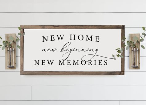 New Home Sign, New Home Quotes, Country Wood Signs, Welcome Home Signs, New Home Owner, Entryway Signs, White Sign, Wood Signs For Home, Home Owner