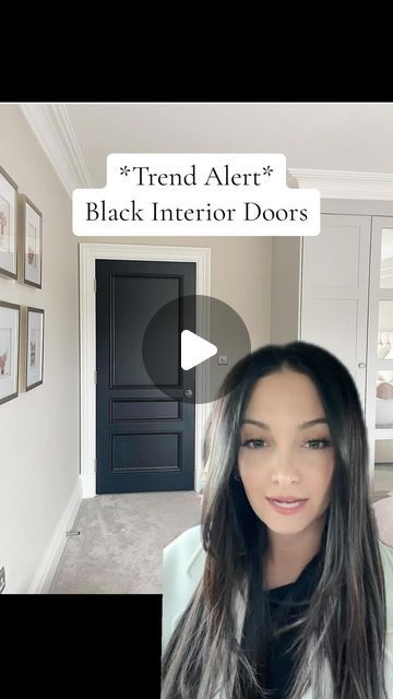 22K views · 180 comments | Annie Price | Realtor® on Instagram: "TREND ALERT ‼️ Black Interior Doors. What are your thoughts?" Black Painted Interior Doors White Trim, Black Interior Trim And Doors, Olive Green Interior Doors, Interior Doors Painted Black, Black Doors Interior Black Trim, Black Doors Interior White Trim, White Walls With Black Doors, Black Doors In Hallway, Black Door And Trim