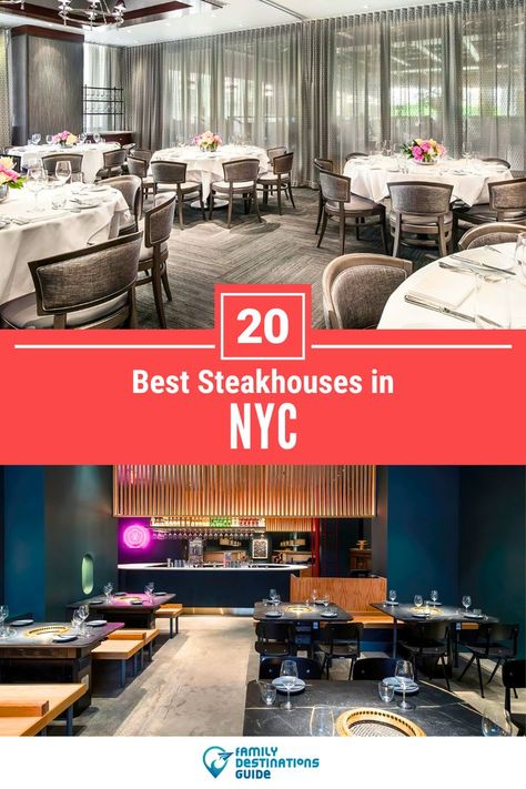 20 Best Steakhouses in NYC Nyc Steakhouse, Top Restaurants In Nyc, Best Restaurants In Nyc, Ny Steak, Bourbon Steak, Fun Restaurants In Nyc, Broadway Nyc, Unique Cafe, Theater District