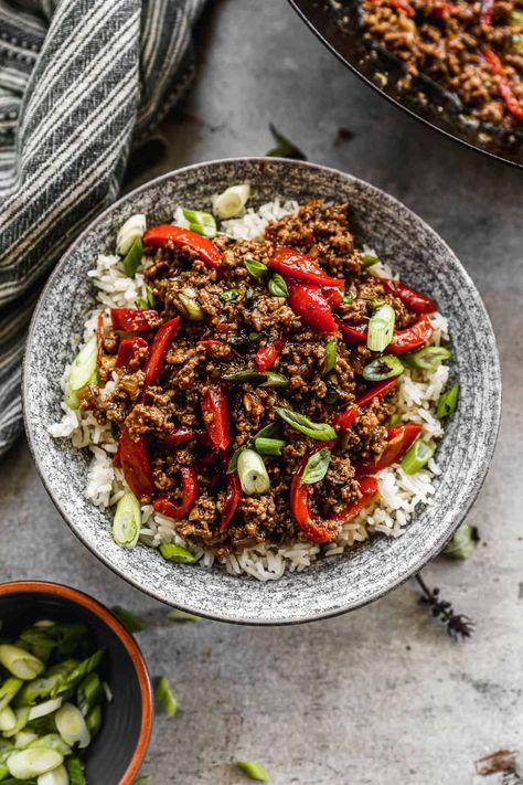 Thai Basil Beef (Pad Gra Prow) - Tastes Better From Scratch Thai Basil Beef Recipe, Thai Basil Recipes, Basil Beef, Thai Basil Beef, Thai Beef, Cooking Jasmine Rice, Tastes Better From Scratch, Basil Recipes, Thai Street Food