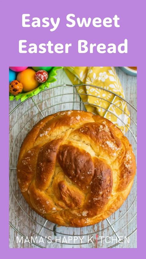 I'm slowly making my way to a complete Easter meal! And today, I have this easy sweet Easter bread recipe to serve at your dinner table. I realize that I just did a hot cross buns recipe, but this bread is for my centerpiece surrounded by colorful dyed eggs. I love the braided texture, and I think traditionally, you put some of those colorful eggs inside the braids, too. You can just use those chocolate eggs wrapped in pastel foil for a no-fuss decoration. Mine will be served on a cake platter. Sweet Easter Bread, Easter Bread Recipe, Cross Buns Recipe, Easter Meal, Dyed Eggs, Hot Cross Buns Recipe, Egg Wrap, Colorful Eggs, Buns Recipe