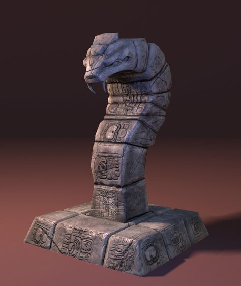 ArtStation - Maya snake statue Snake Statue, Stone Statues, 3d Object, Gi Joe, Stone Carving, Game Art, Concept Art, Digital Art, Art Design