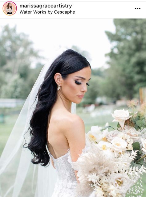 Marissa Grace, Katie Wagner, Veil Hair Down, Bride Hairstyles With Veil, Bride Hair Down, Bridal Hair Down, Down Hairstyle, Bridal Hair Veil, Bridal Hair Inspiration