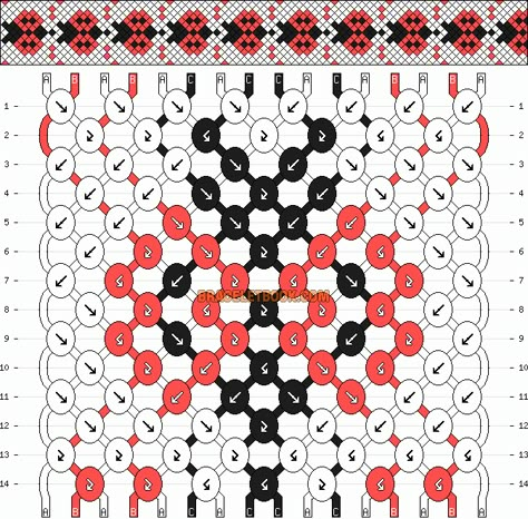 Normal Friendship Bracelet Pattern #5783 - BraceletBook.com Ladybug Bracelet Pattern, Ladybug Friendship Bracelet Pattern, Ladybug Friendship Bracelet, Ladybug Bracelet, Making Friendship Bracelets, Cool Friendship Bracelets, String Bracelet Patterns, Yarn Bracelets, Cute Friendship Bracelets