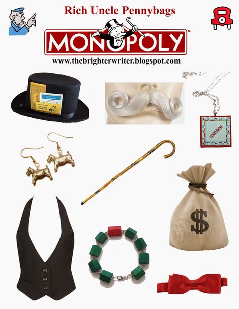 Mr Monopoly Costume, Monopoly Man Costume, Monopoly Costume, Monopoly Themed Parties, Halloween Costume Last Minute, Monopoly Theme, Movie Character Ideas, Costume Last Minute, Career Costumes