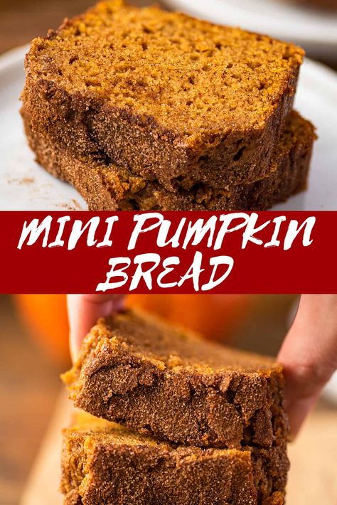 Small Pumpkin Bread Loaves, Pumpkin Bread Recipe Small Loaf, Small Batch Quick Bread, Small Pumpkin Bread, Mini Pumpkin Bread Loaves Gifts, Mini Pumpkin Bread Recipe, Mini Pumpkin Loaf Recipe, Mini Loaf Pumpkin Bread, Small Loaf Pumpkin Bread