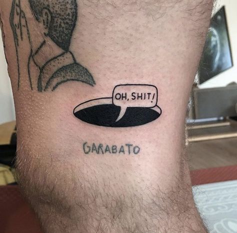 Pun Tattoos Ideas, On Off Tattoo, Tricep Tattoo, Savage Tattoo, Tricep Tattoos, Trippy Tattoo, Cowboy Tattoos, Food Tattoos, Health Tattoo