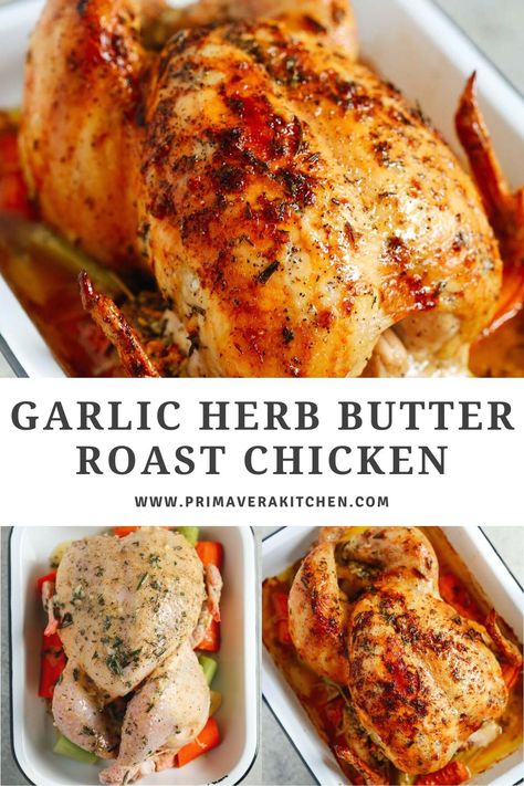 Garlic Herb Butter Roast Chicken, Seasoning For Roasted Chicken, Garlic Herb Roasted Chicken, Martha Stewart Roast Chicken, Roasted Chicken Whole, Best Roast Chicken Recipe, Roasted Whole Chicken, Clean Eating Chicken Recipes, Creamy Mashed Potatoes Recipe