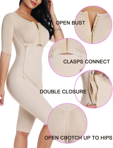 Women Shapewear Bodysuit Full Body Shaper with Sleeves 3 in 1 Post Surgery Firm Control Fajas Compression Garment | Intimates Apparel >>> You can learn even more information at the link of the picture. (This is an affiliate link). #lingerie Body Shapes Women, Women Shapewear, Full Body Shaper, Compression Garment, Web Photos, Shapewear Bodysuit, Post Surgery, Women's Shapewear, Body Shaper