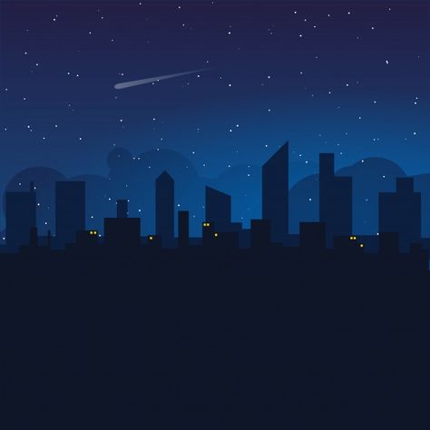 Night sky over city | Premium Vector #Freepik #vector #background #abstract-background #abstract #city Dark City Illustration, Night Background Drawing, Wallpaper Backgrounds City, City Night Illustration, City View Illustration, Cartoon City Background, City Background Drawing, Background Night City, Cartoon Night Sky