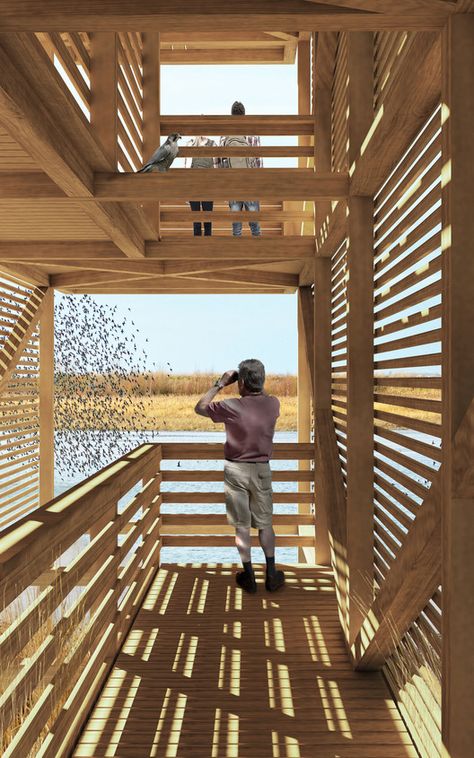 Gallery of Bee Breeders Announces Winners of Pape Bird Observation Tower Competition - 39 Bird Tower Architecture, Bird Observation Tower, Observation Towers Architecture, Bird Friendly Architecture, Skyscraper Architecture Concept Design, Bird Watching Tower, Bird Observatory, Conservation Architecture, Architecture Tower