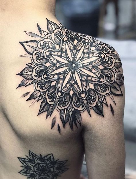 Neo Traditional Shoulder Tattoo Men, Mandala Shoulder Tattoo Men, Mandalla Tattoo, Same Tattoos, Mandala Chest Tattoo, Traditional Mandala Tattoo, Mandala Tattoo Shoulder, Mandala Tattoo Men, Cover Up Tattoos For Men