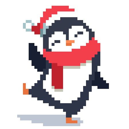 Penguin Pixel Art, Cool Pixel Art, Minecraft Pixel Art, Game Illustration, Pixel Art Design, Pixel Pattern, Hama Beads, Transparent Stickers, Penguins