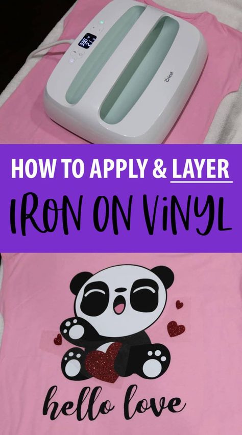 How to Use Cricut Iron On Vinyl & Layering Vinyl - Cricut Iron On Ideas, Iron On Ideas, Vinyl Layering, Layering Vinyl, How To Make Iron, Cricut Heat Transfer Vinyl, Iron On Cricut, Cricut Iron On Vinyl, Cricut Htv