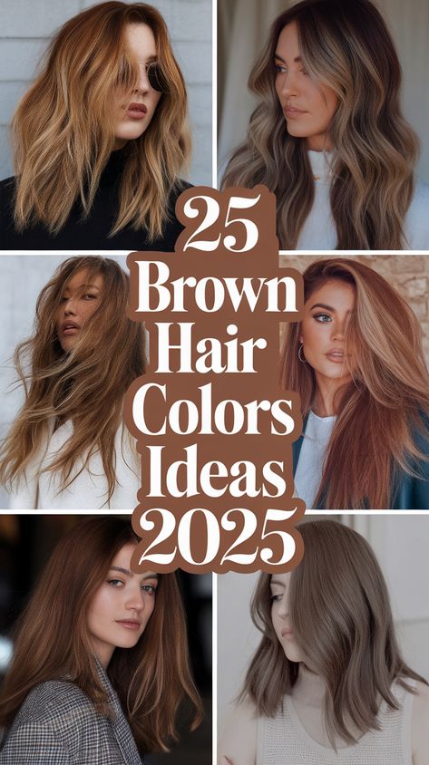 Brown Hair Colors Ideas 2025: 25 Trendy Looks - Fall Update 2024 Glaze Colors For Brown Hair, One Hair Color Ideas For Brunettes, Brown Hair Toner Colors, Different Shade Of Brown Hair, Women Hair Color Ideas Highlights, Mild Highlights Brown Hair, Vanilla Chai Highlights, Medium Neutral Brown Hair Color, Partial Highlights For Brown Hair