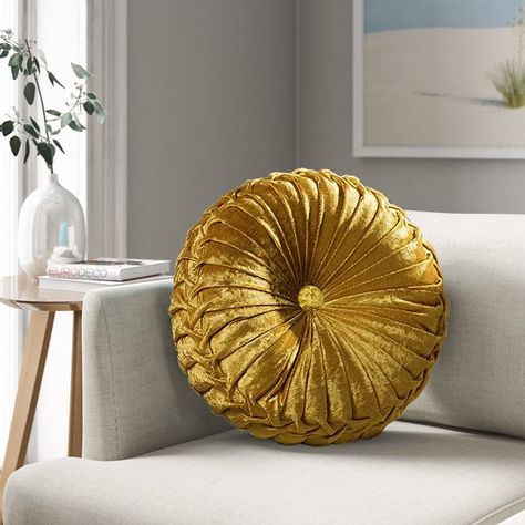 HZ Enterprises Round filled crushed velvet Thick cushions Seat,Sofa,Bed,Chair, Couch Cushion Pads Adults Pets Garden Small & Large 6 Colours (Ochre, Small 36 X 36 CM) : Amazon.co.uk: Home & Kitchen Round Cushions, Chair Couch, Round Floor Pillow, Bed Chair, Couch Cushion, Head Pillow, Luxury Cushions, Round Cushion, Couch Cushions